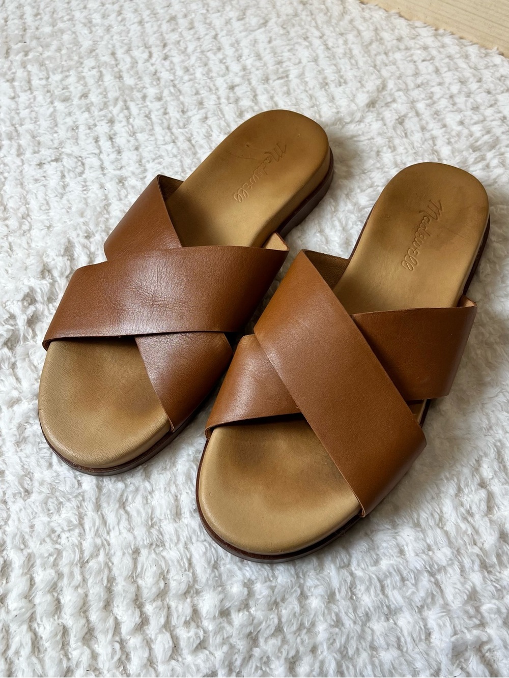 Madewell The Louisa Crisscross Leather Slide Sandals Earthy Boho Minimalist